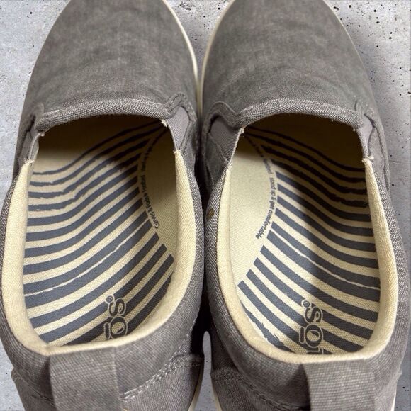 Taos Dandy Canvas Sneakers Womens 7.5 Gray Slip On Comfy Casual Flats 13455 - Picture 8 of 10